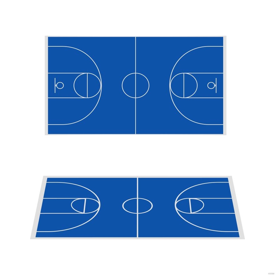Basketball Court Vector In Illustrator SVG JPG EPS PNG Download Template