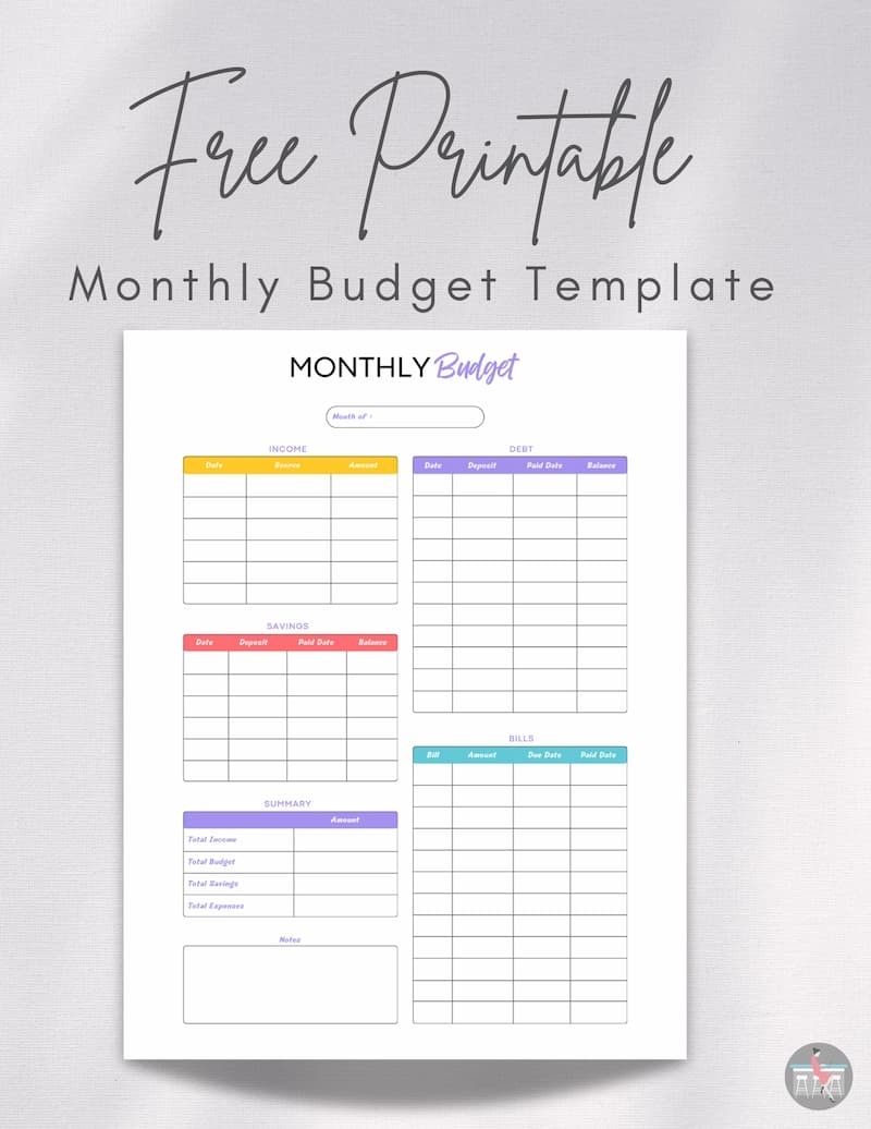 Printable Free Budget Template