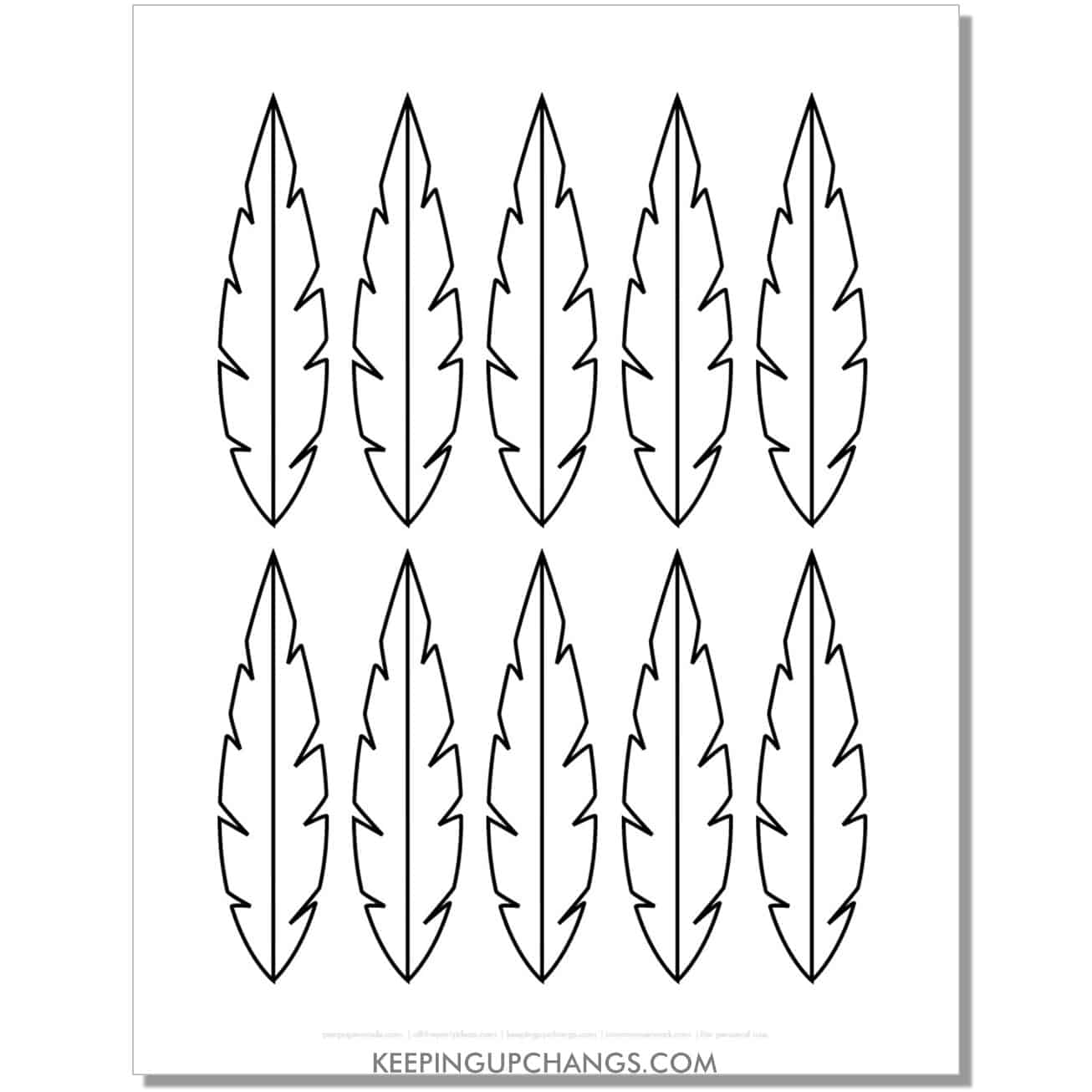 Coloring Free Printable Feather Template Coloring Free Printable Feather Template