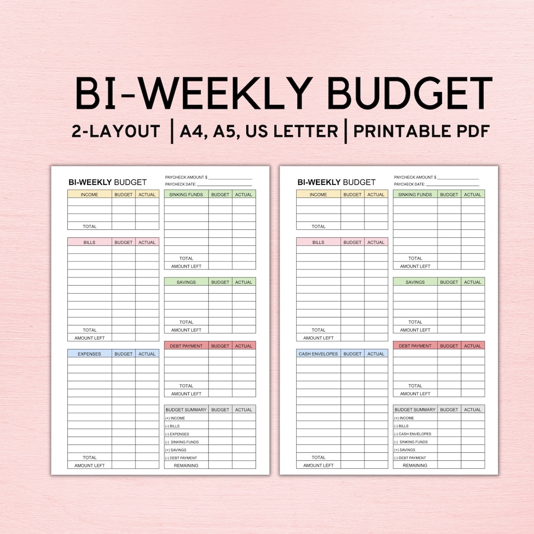 Bi Weekly Budget Template Free Printable Bi Weekly Budget Template Free Printable