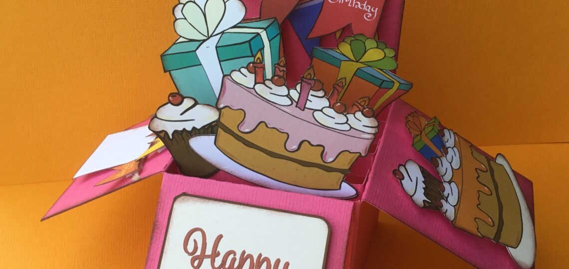 Birthday Cake Card Template 3D Card Pop Up Birthday Card Etsy