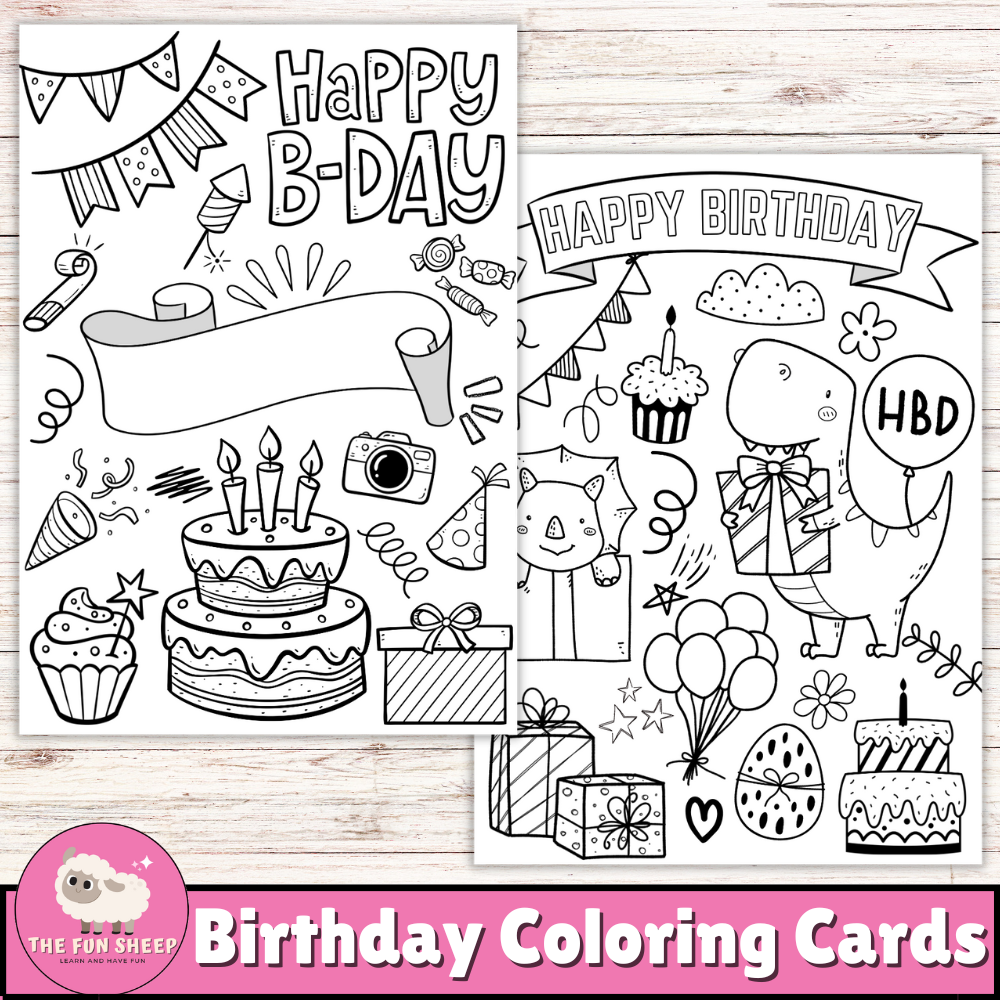 Free Colorable Printable Birthday Cards