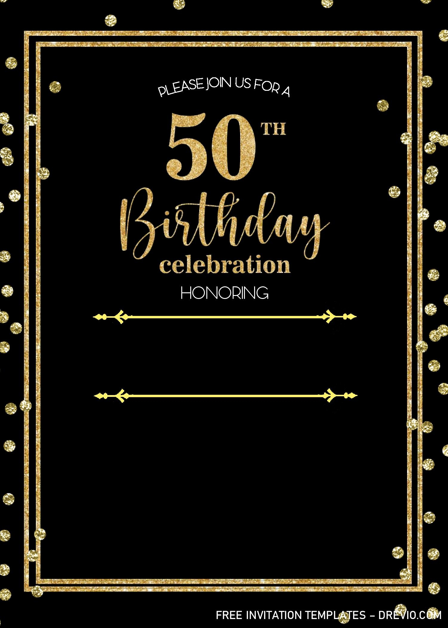 50th Birthday Invitations Templates Free Printable