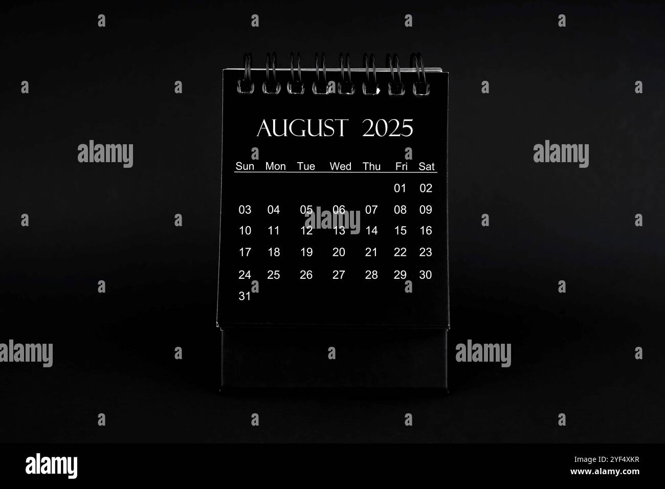 August 2025 Calendar Black Background August 2025 Calendar Black Background