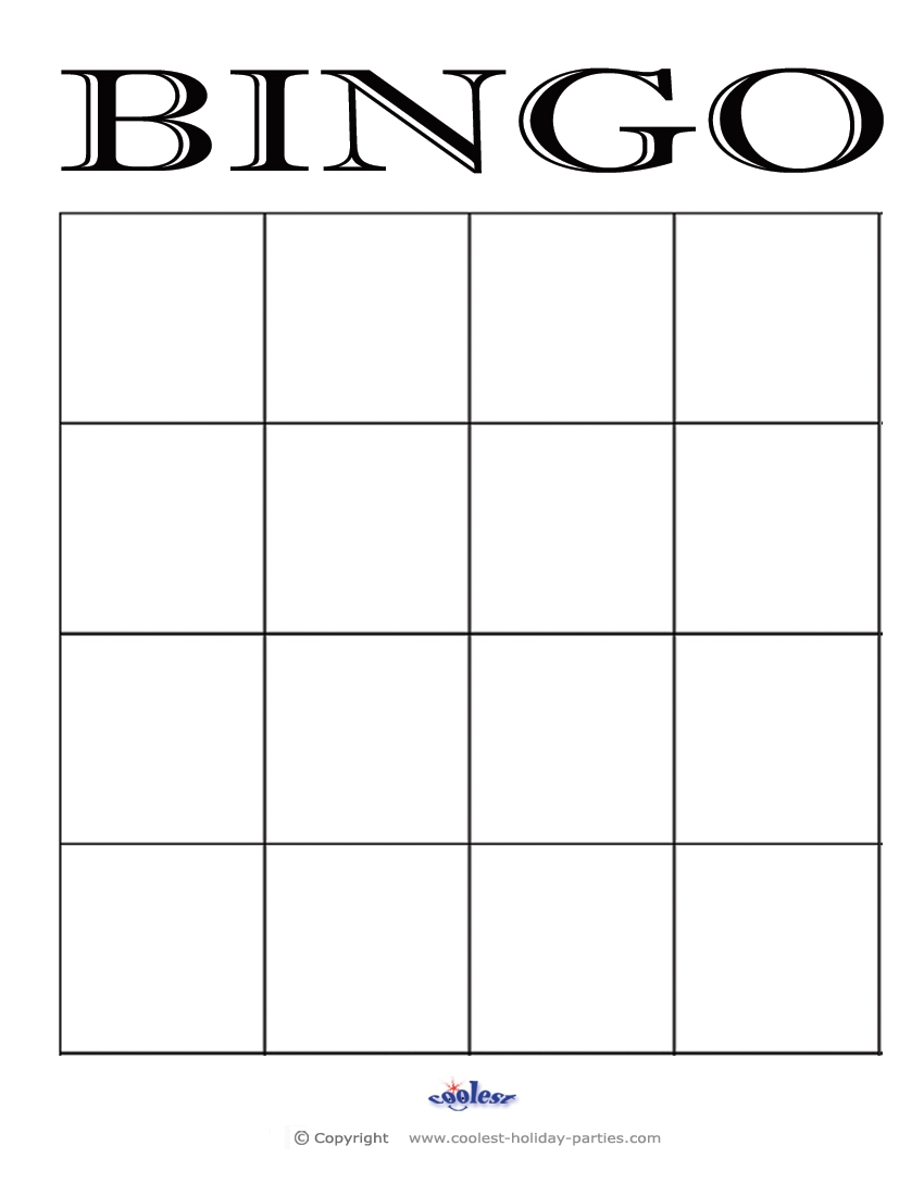 Blank bingo 4x4 Coolest Free Printables Blank bingo 4x4 Coolest Free Printables