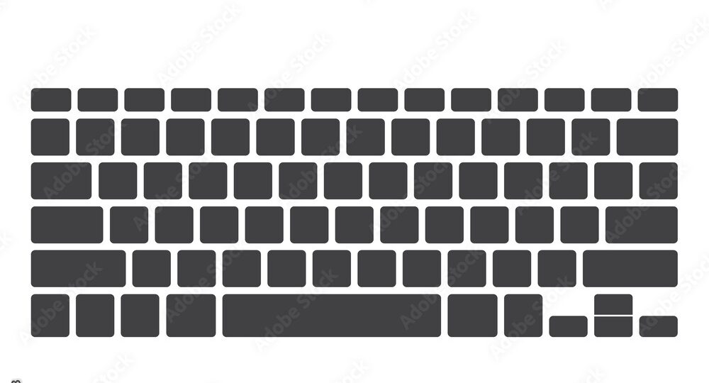 Blank Black Computer Keyboard Button Layout Template With Letters Vector Illustration Eps 10 Stock Vector Adobe Stock