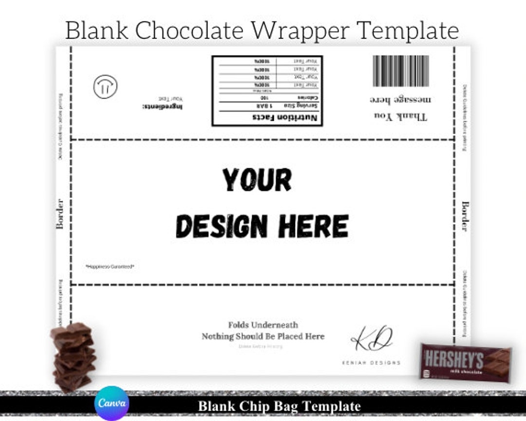Blank Chocolate Wrapper Template Canva Editable Etsy Blank Chocolate Wrapper Template Canva Editable Etsy