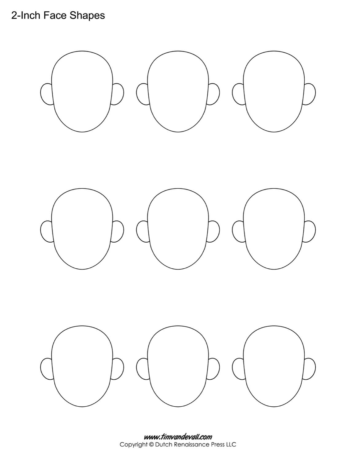 Blank Face Templates Printable Face Shapes For Kids