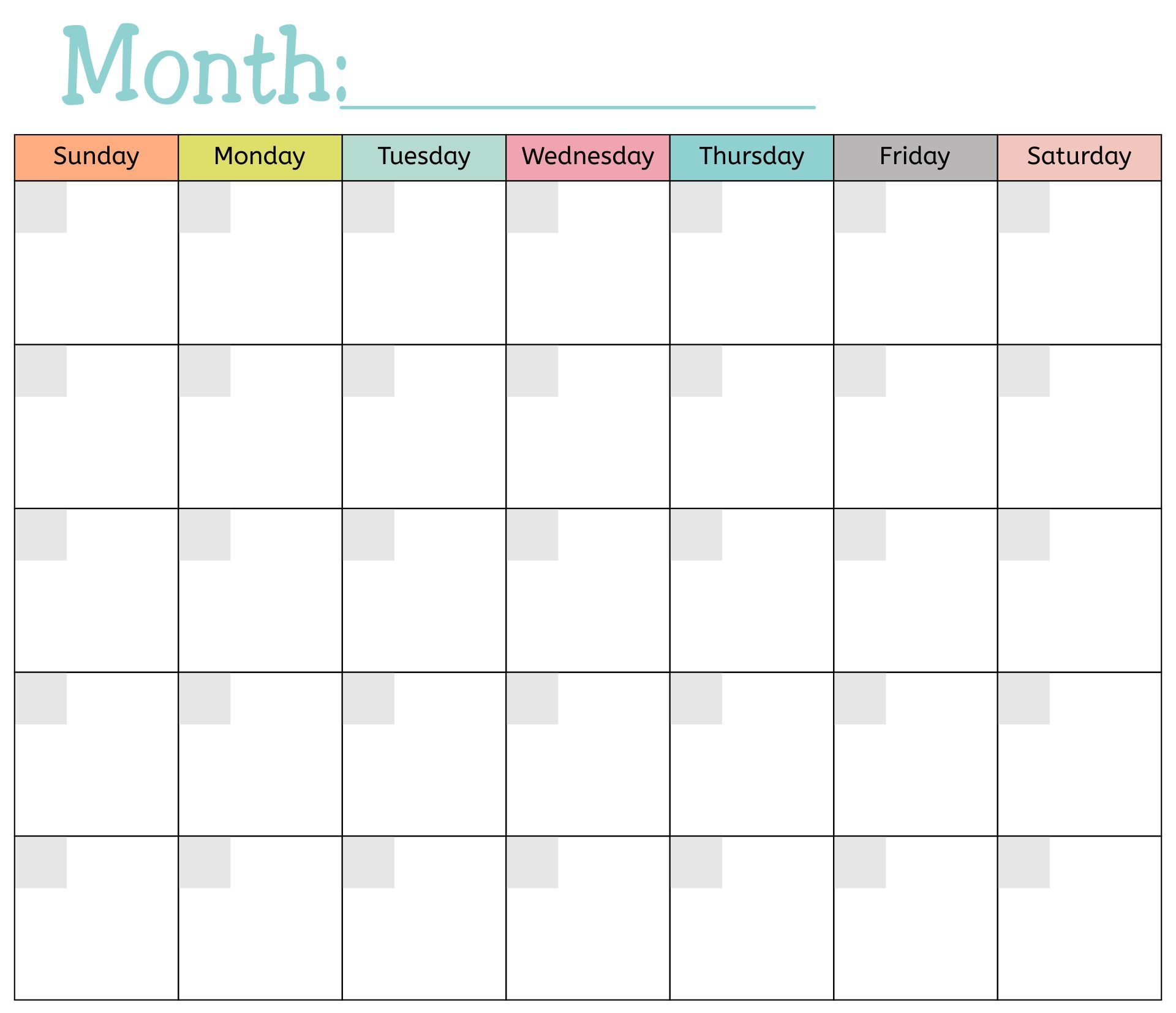 Blank Monthly Calendar Printable Free Blank Monthly Calendar Printable Free