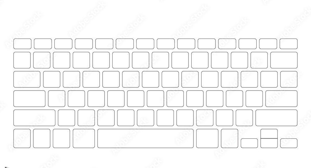 Blank White Computer Keyboard Button Layout Template Vector Illustration Eps 10 Stock Vector Adobe Stock