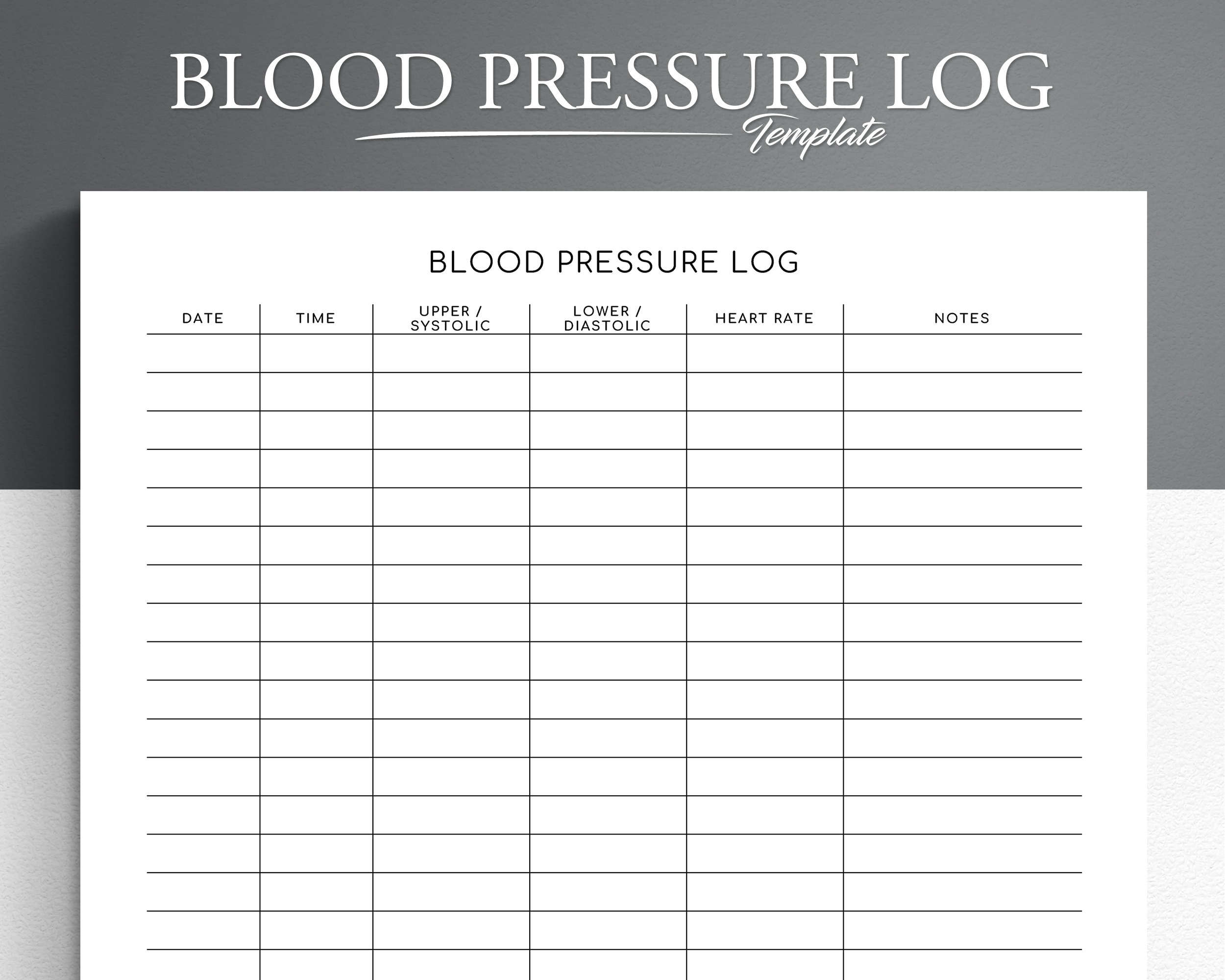 Blood Pressure Log Editable Printable Blood Pressure Tracker 