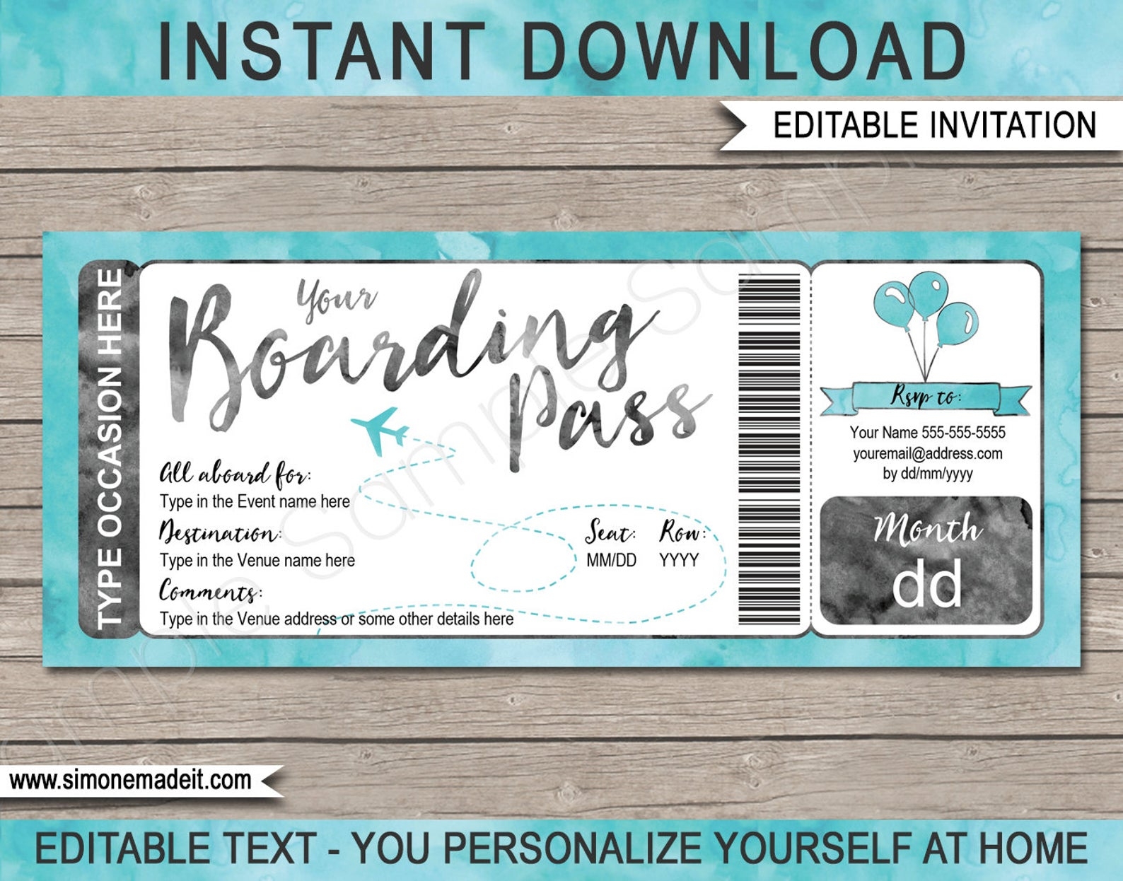 Boarding Pass Invitation Templates Boarding Pass Invitation Templates