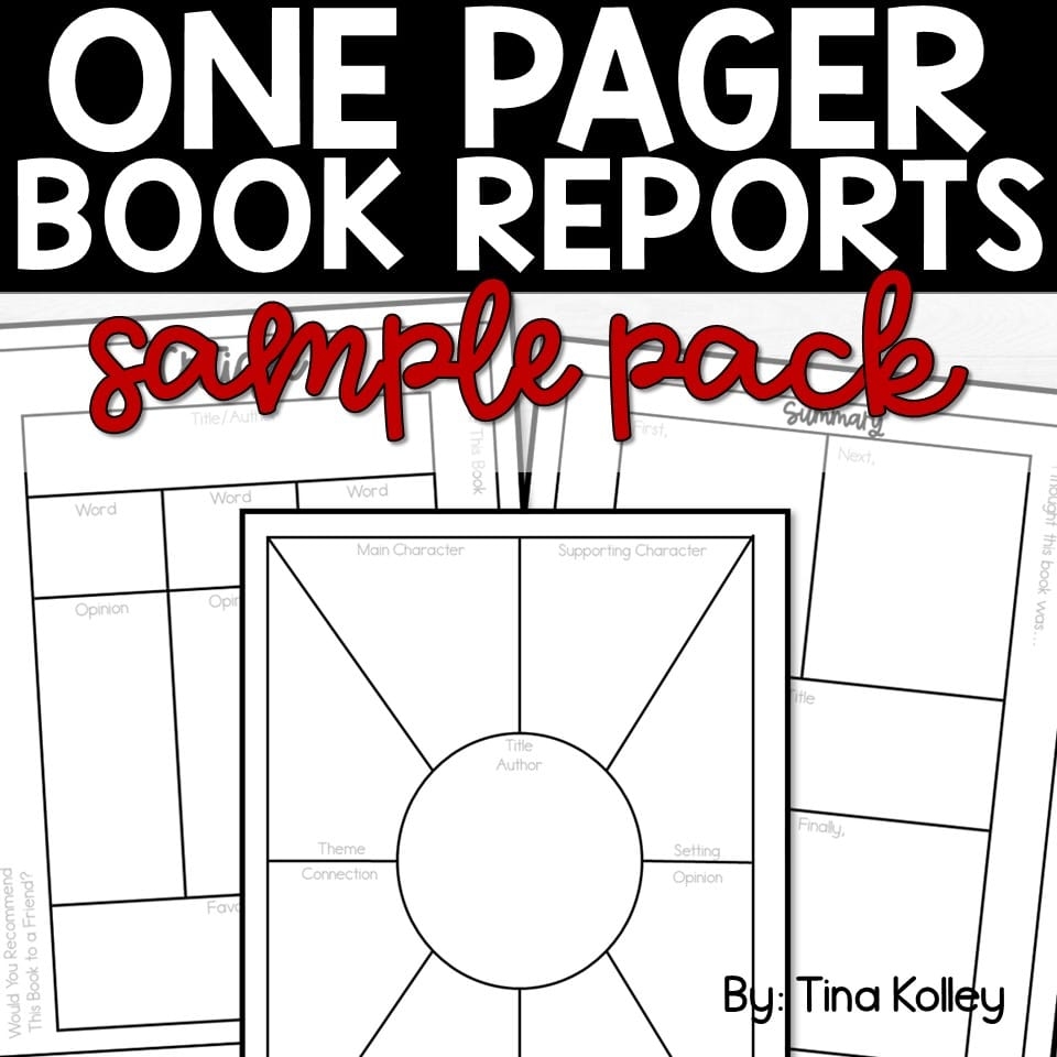 Book Report Template Book Report One Pager Template Teach With  Book Report Template Book Report One Pager Template Teach With
