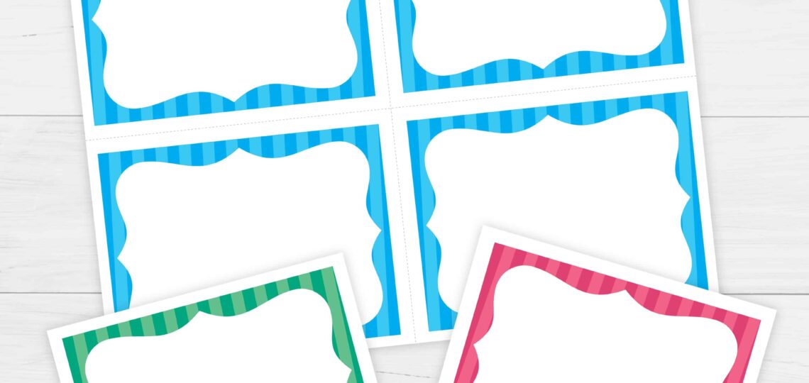 Bordered Flash Cards Template 5 Free Printable Download