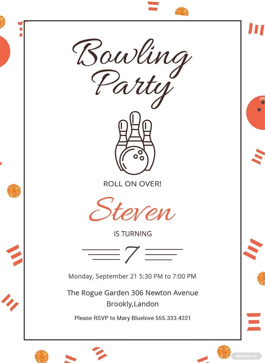 Bowling Party Invitation Template In Publisher PSD Illustrator Bowling Party Invitation Template In Publisher PSD Illustrator