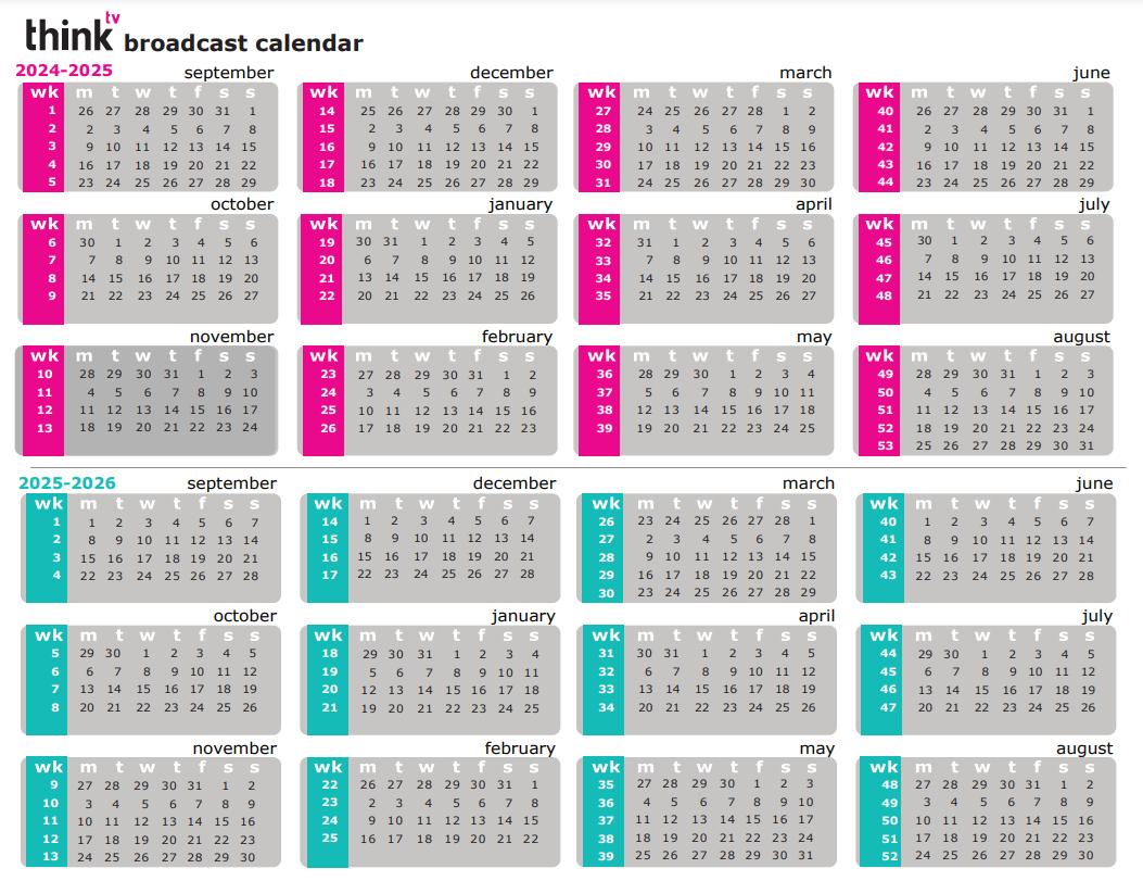 Broadcast Calendar Thinktv