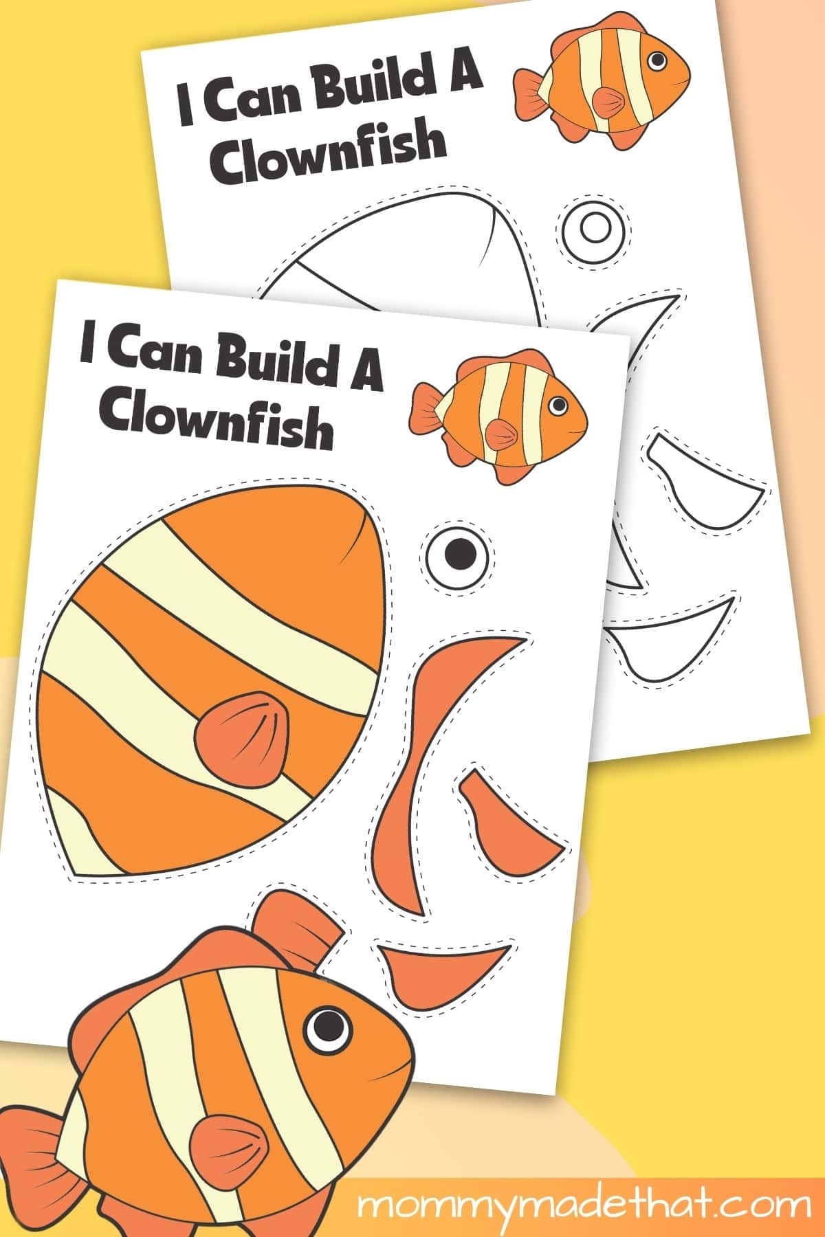 Build A Clown Fish Craft Free Printable Template  Build A Clown Fish Craft Free Printable Template