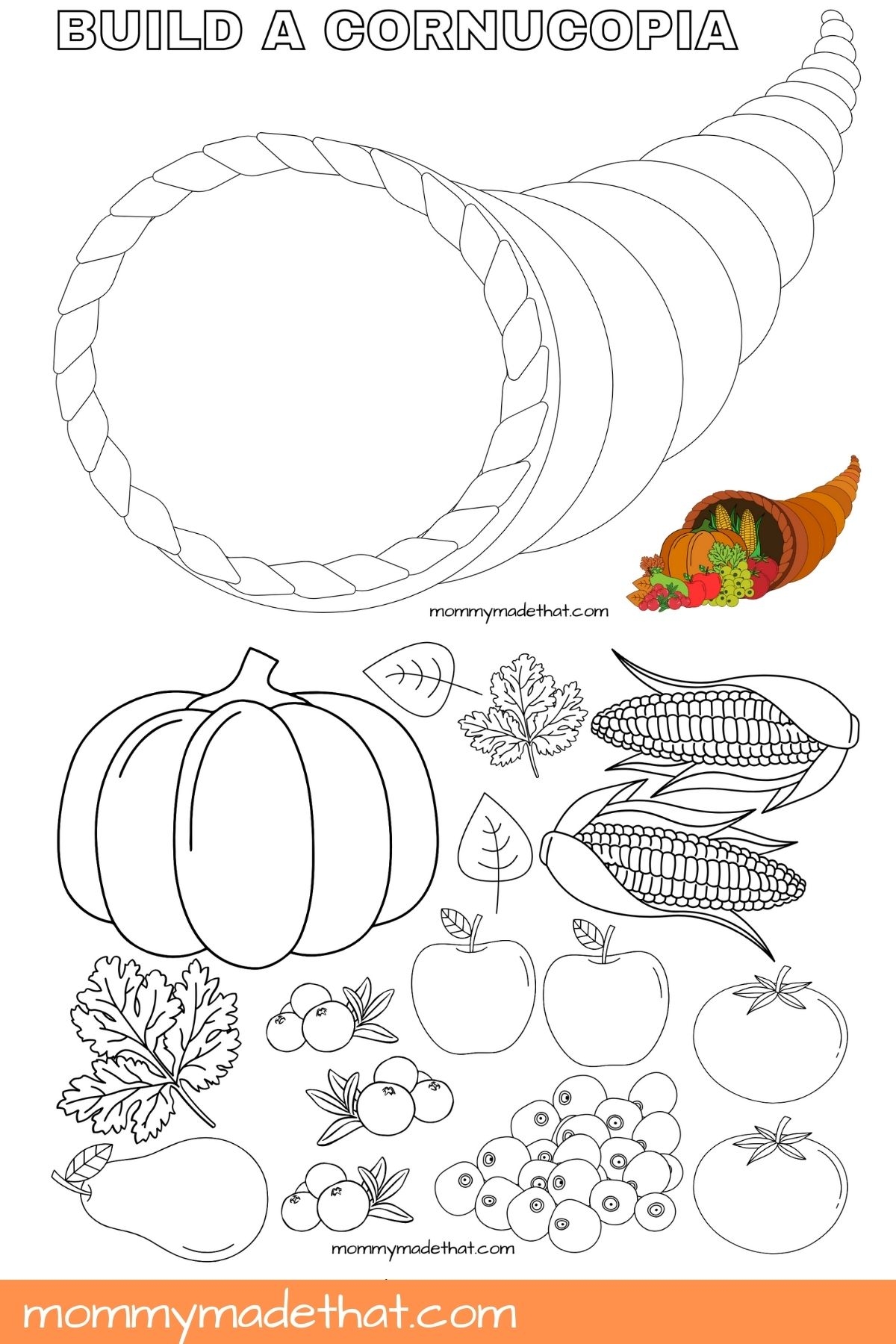 Build A Cornucopia Free Printable Craft Build A Cornucopia Free Printable Craft