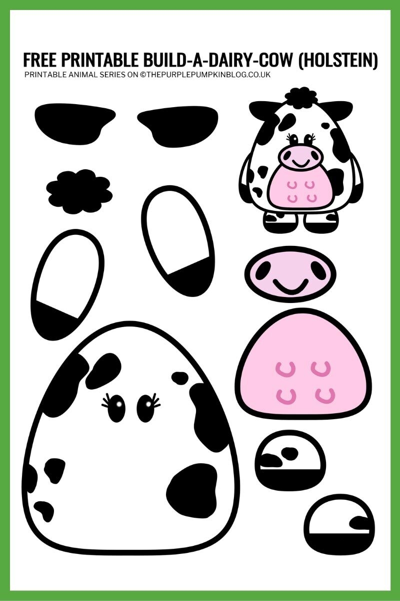 Build A Cow Holstein Dairy Cow U0026 Bull Free Printable Templates 