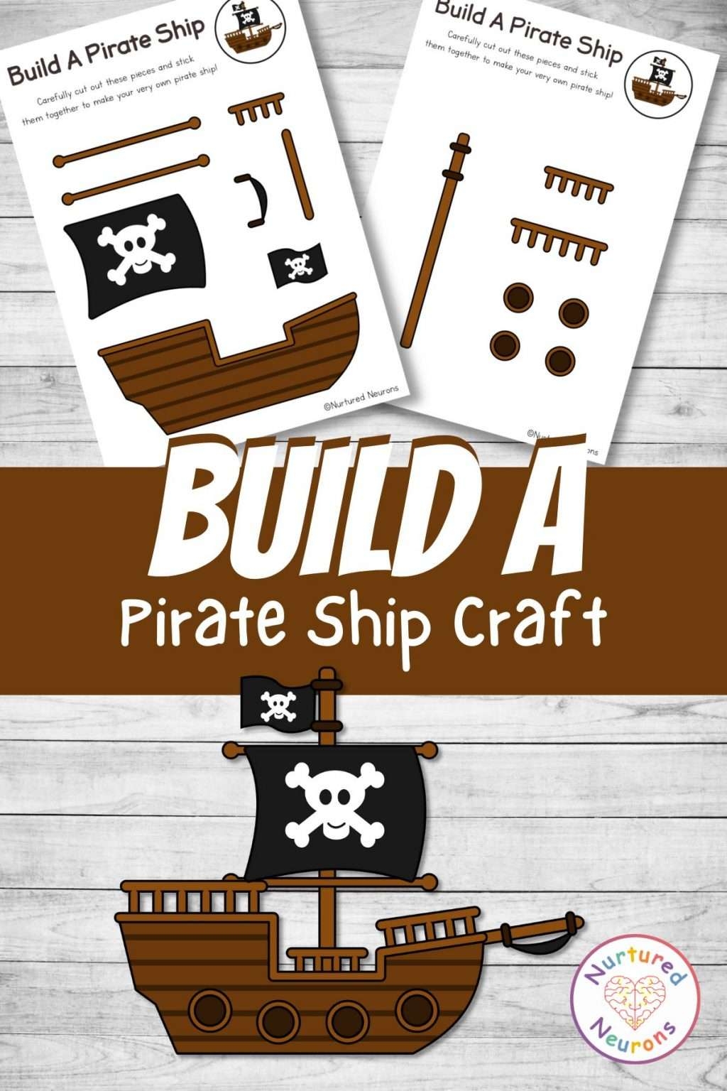 Build A Pirate Ship Craft Printable Paper Templates Nurtured Neurons