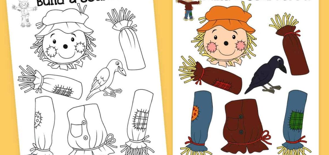 Build A Scarecrow Printable Fall Kids Activity Mrs Merry