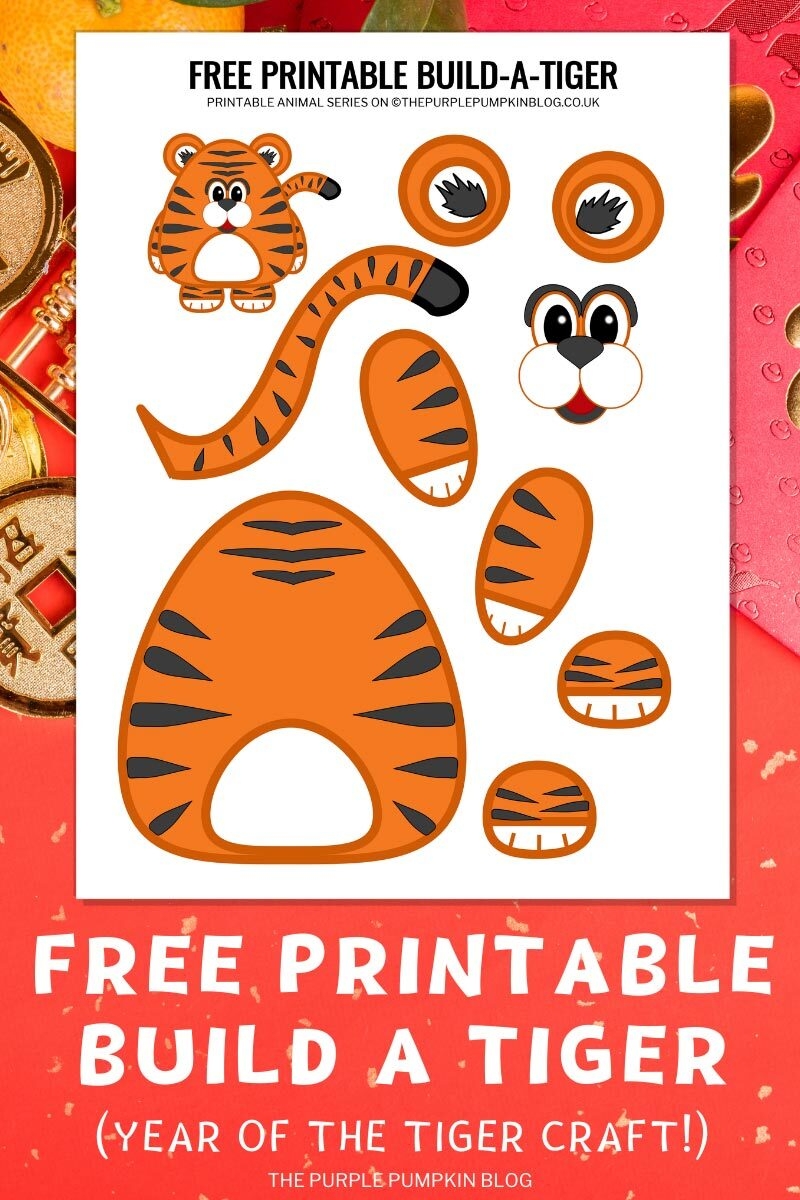 Build A Tiger Free Printable Paper Tiger Craft Template 