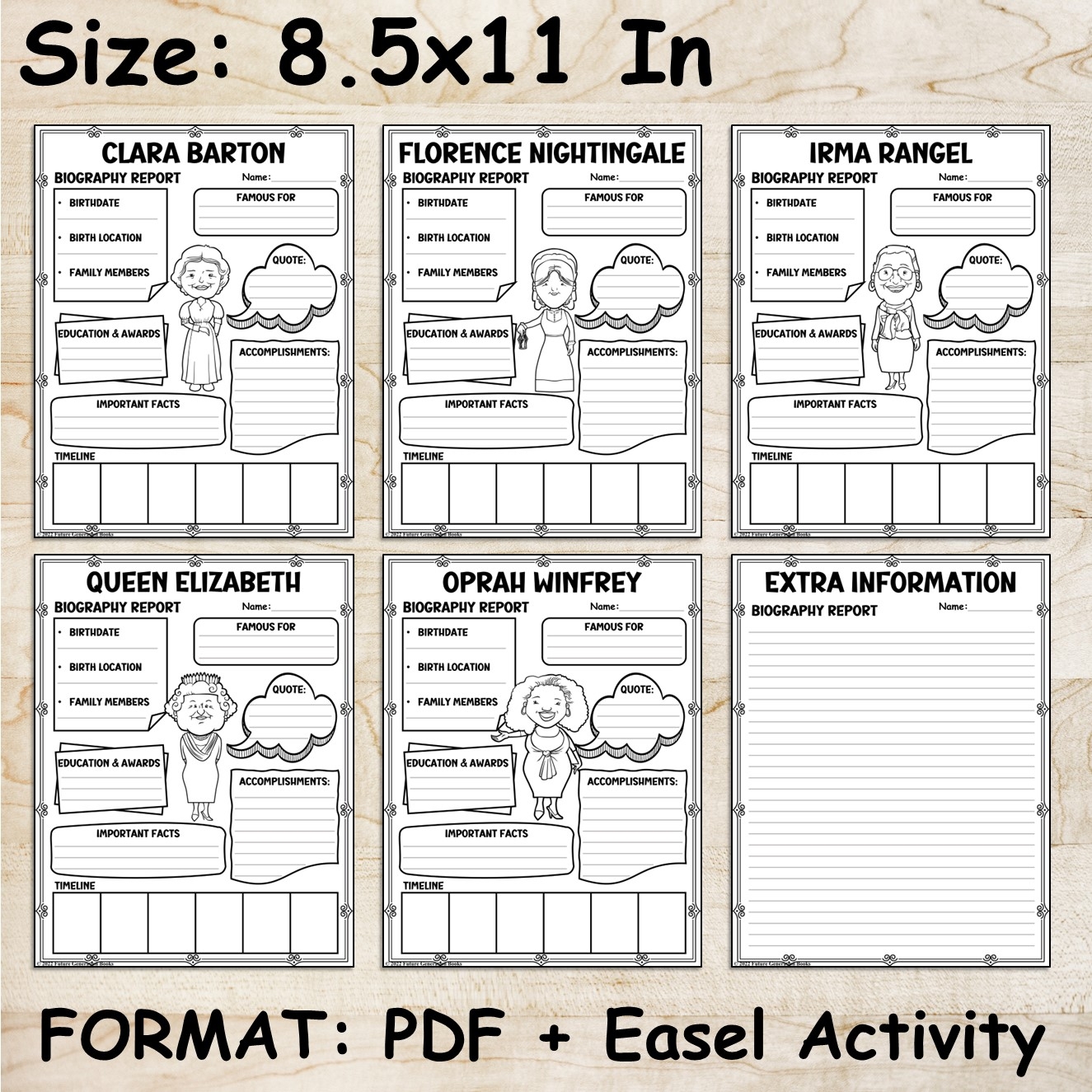 BUNDLE Women s History Month Research Project Bulletin Board Biography Template Made By Teachers