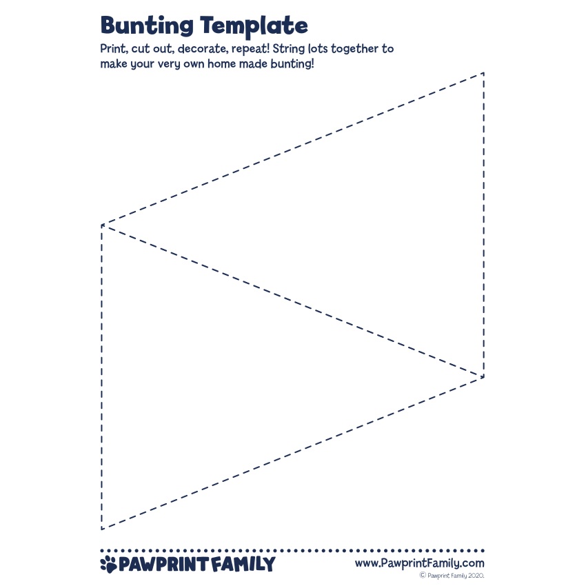 Bunting Template Pawprint Family