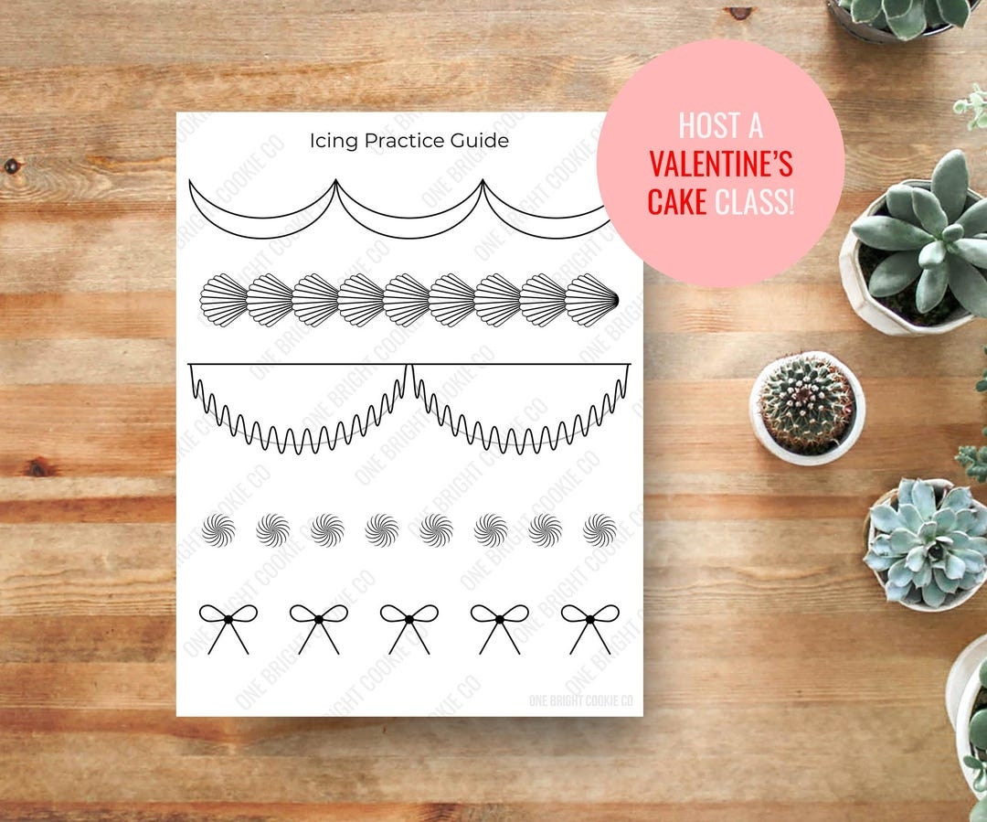 Buttercream Icing Practice Sheet For Teaching Valentine s Cookie Or Buttercream Icing Practice Sheet For Teaching Valentine s Cookie Or