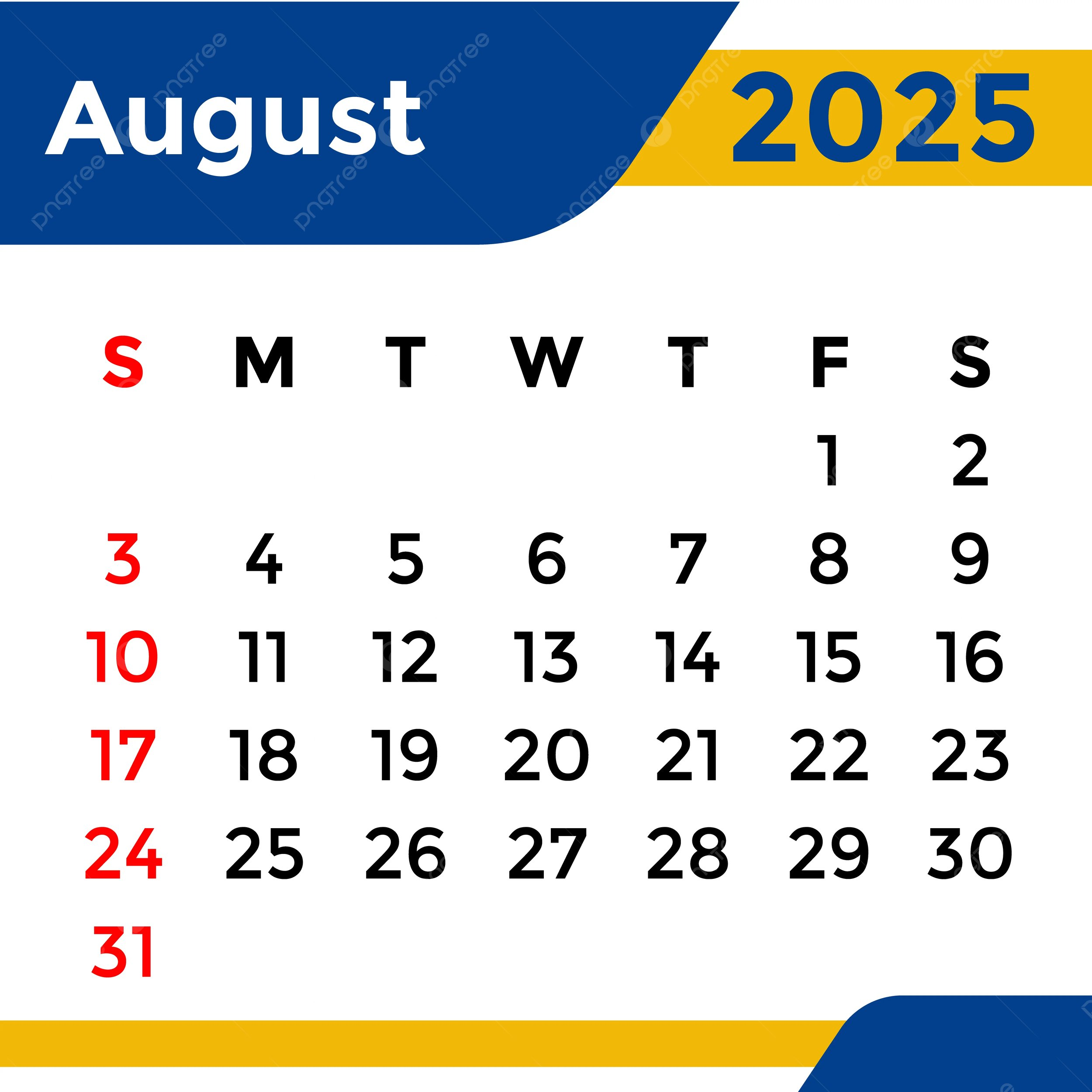 Calendar 2025 August Month Vector Template Download On Pngtree Calendar 2025 August Month Vector Template Download On Pngtree