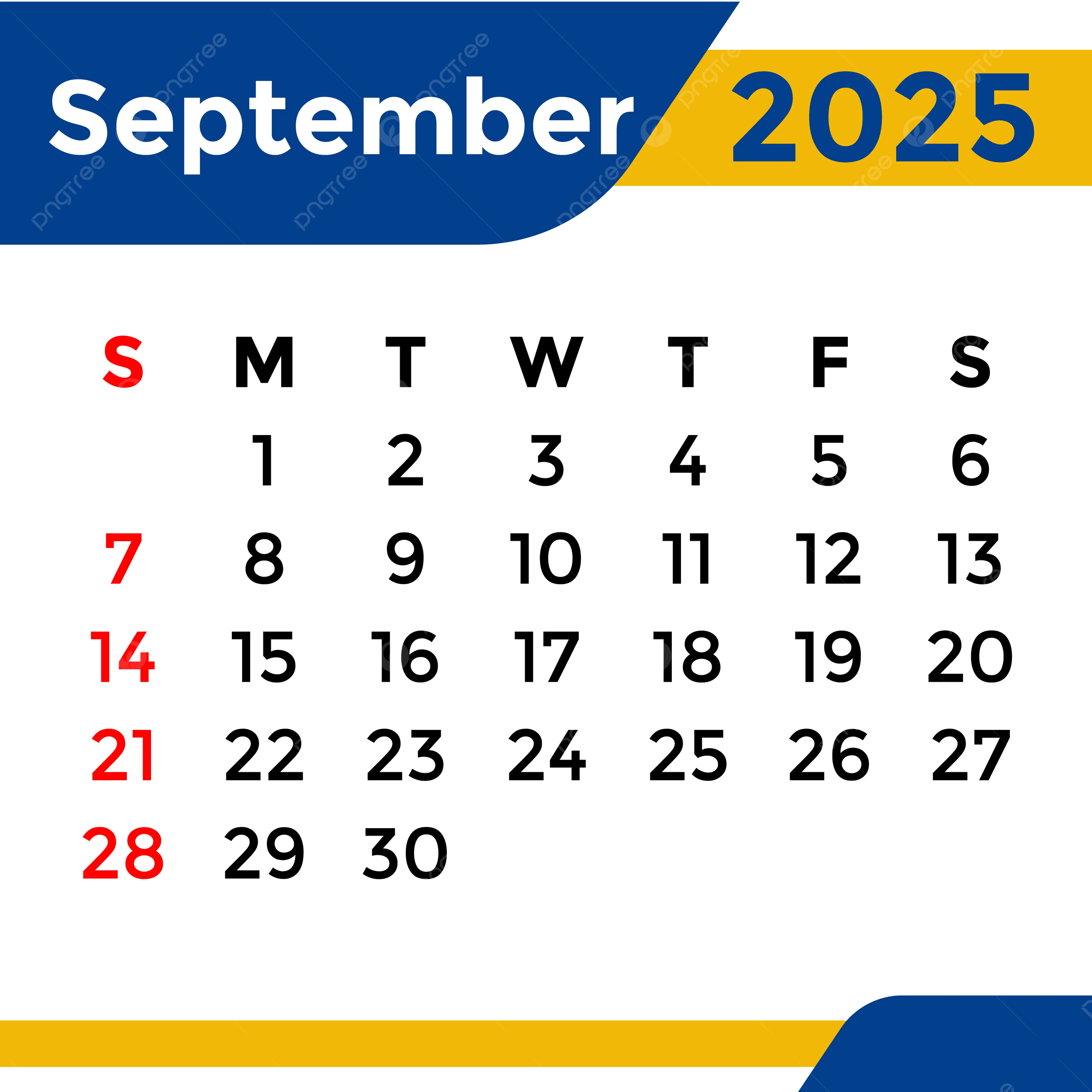 2025 September Calendar Png 2025 September Calendar Png