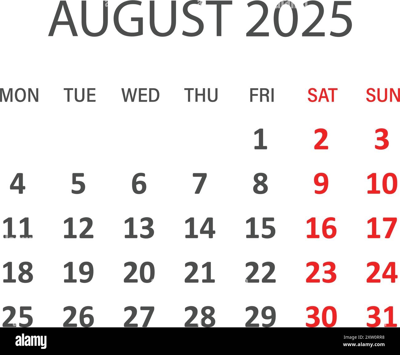 Calendar August 2025 Icon In Flat Style Planner Vector Illustration On Isolated Background Calender Sign Business Concept Stock Vector Image U0026 Art Alamy