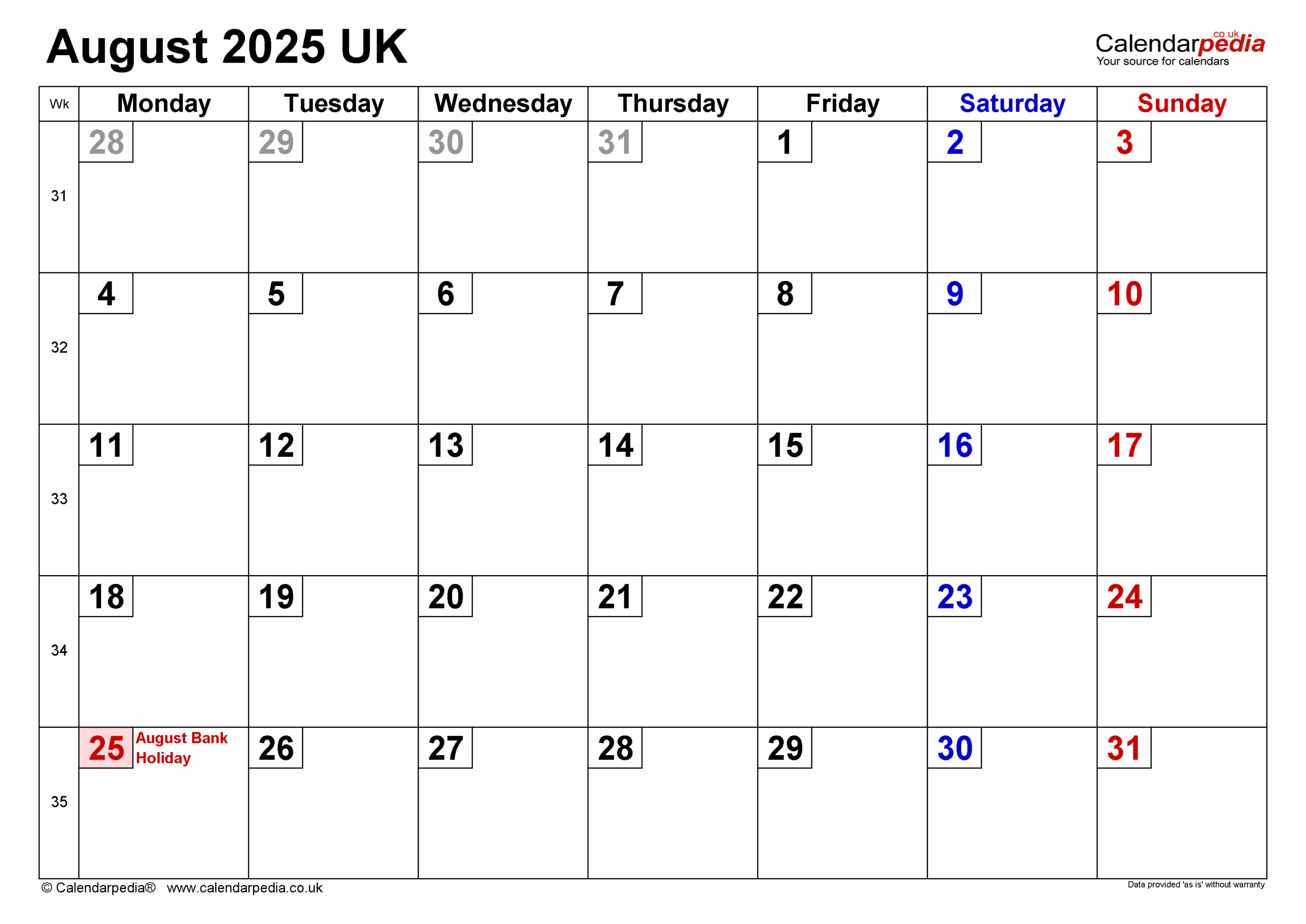 August 2025 Calendar View August 2025 Calendar View