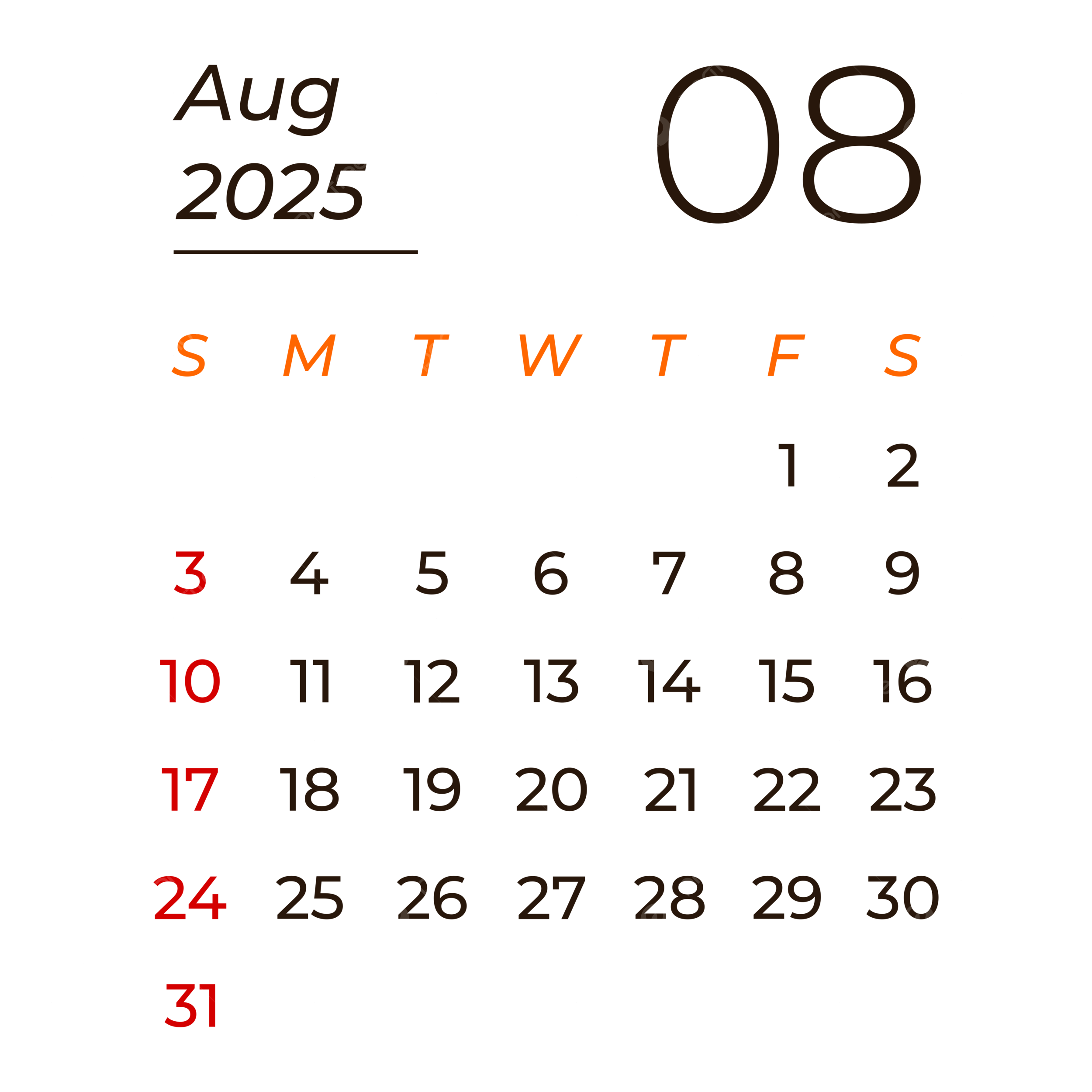 August 2025 Calendar 2025 August 2025 Calendar 2025