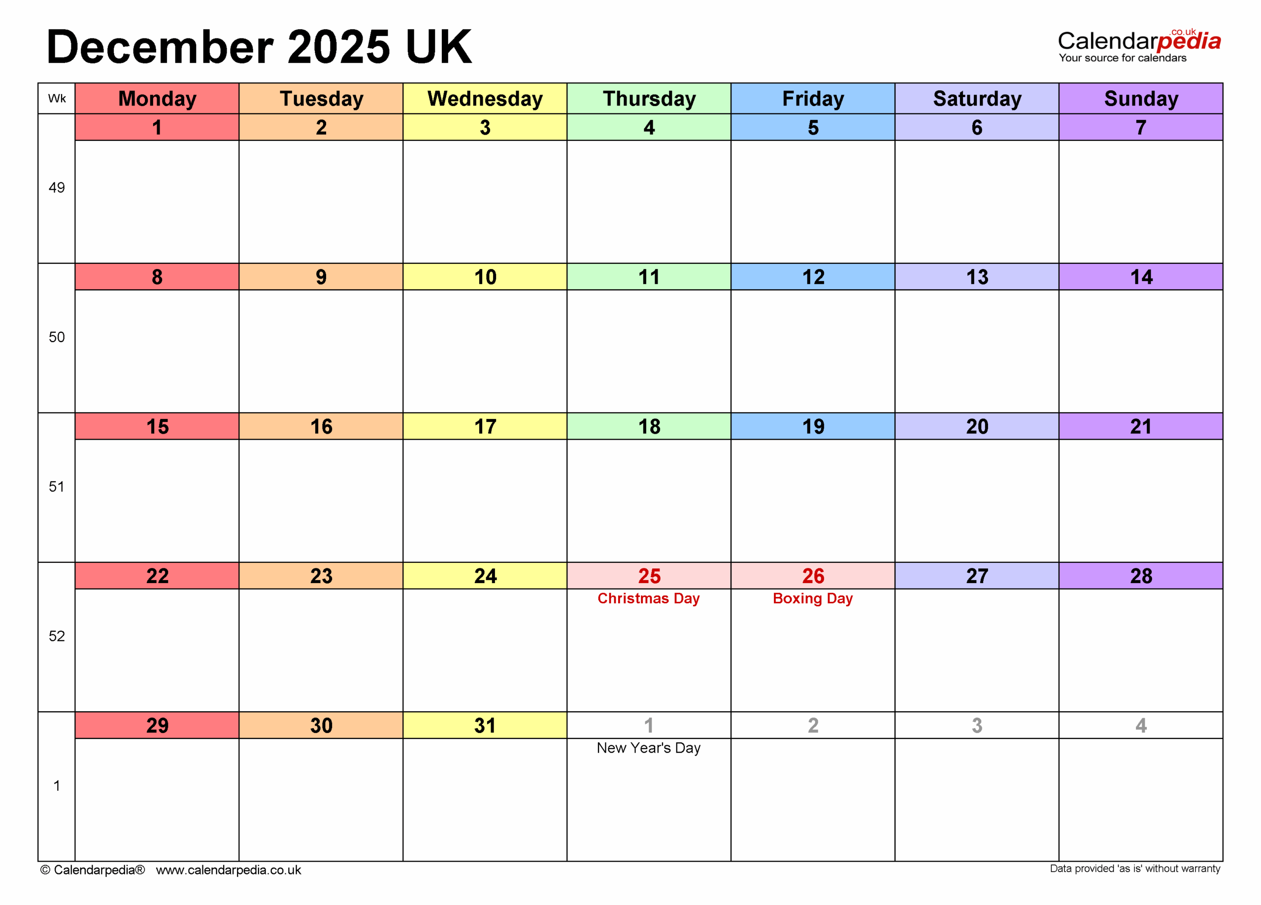Calendar December 2025 UK With PDF Excel And Word Templates Calendar December 2025 UK With PDF Excel And Word Templates