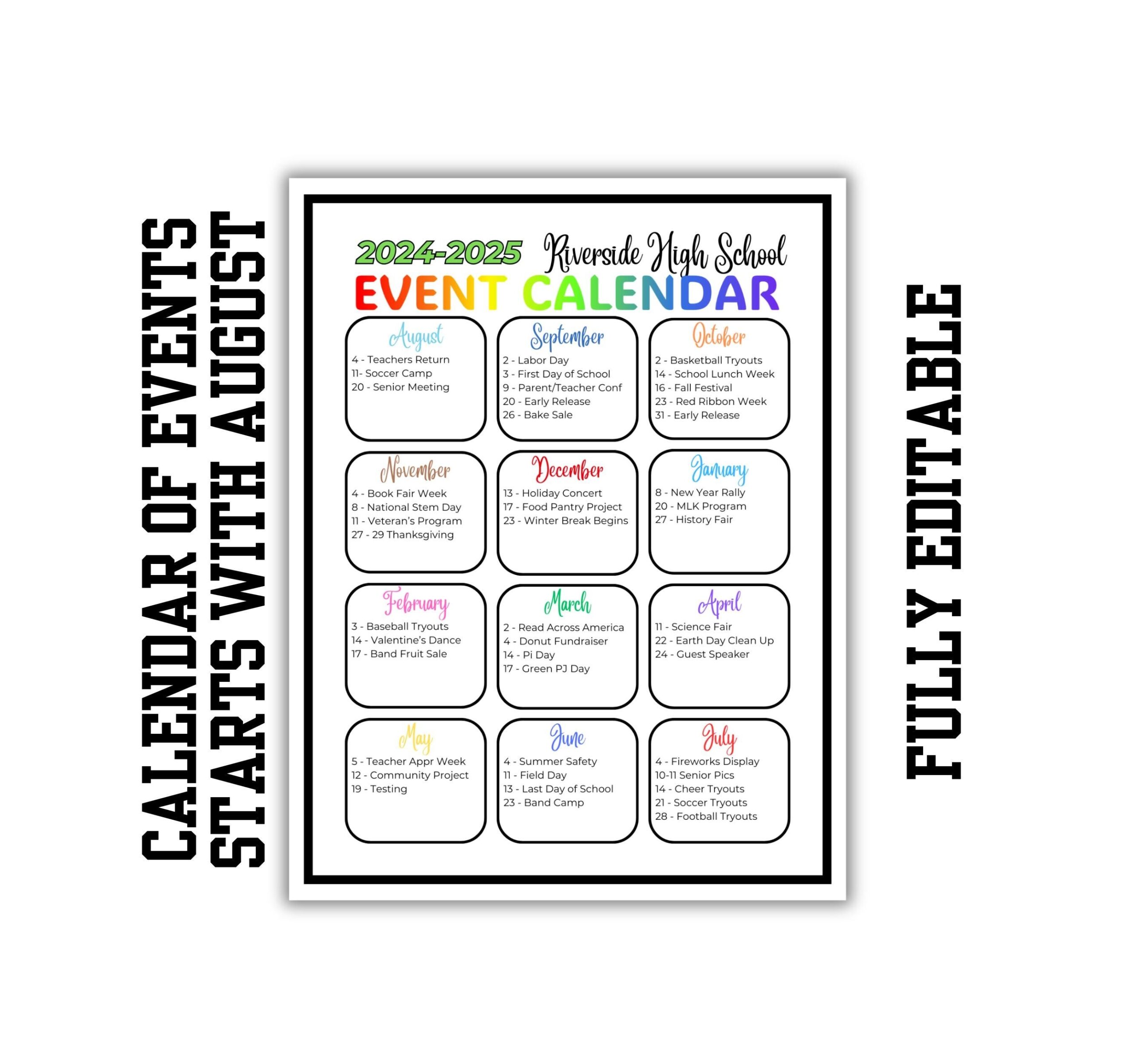 CALENDAR OF EVENTS Starts With August Planner Events Template Academic Years Year At A Glance Teachers Homeschool Co ops Clubs Etsy CALENDAR OF EVENTS Starts With August Planner Events Template Academic Years Year At A Glance Teachers Homeschool Co ops Clubs Etsy