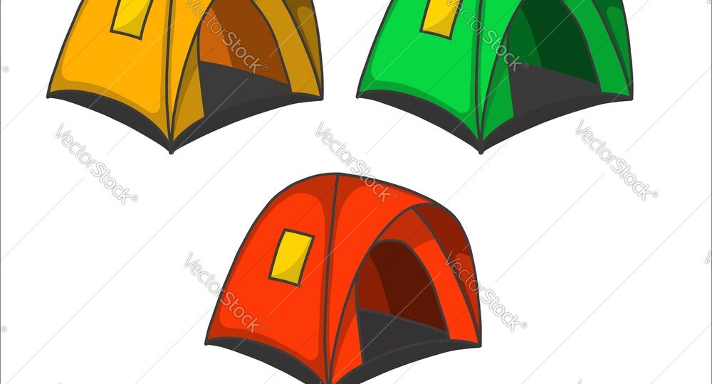 Camping Tent Template Fit For Travel Sport Vector Image