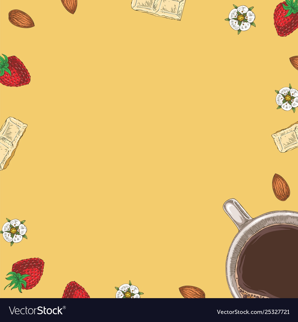 Card Or Menu Template With Coffee And Desserts Vector Image Card Or Menu Template With Coffee And Desserts Vector Image