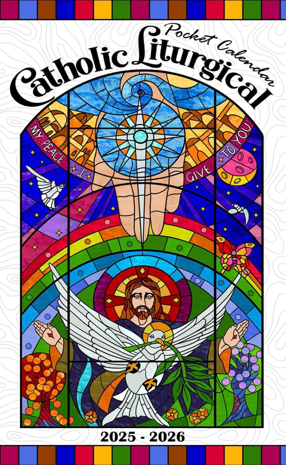 Catholic Liturgical Pocket Calendar 2025 2026 2 Years Planner With Celebrations Of Saints And Bible Inspirational Quotes For Christian Prayers 