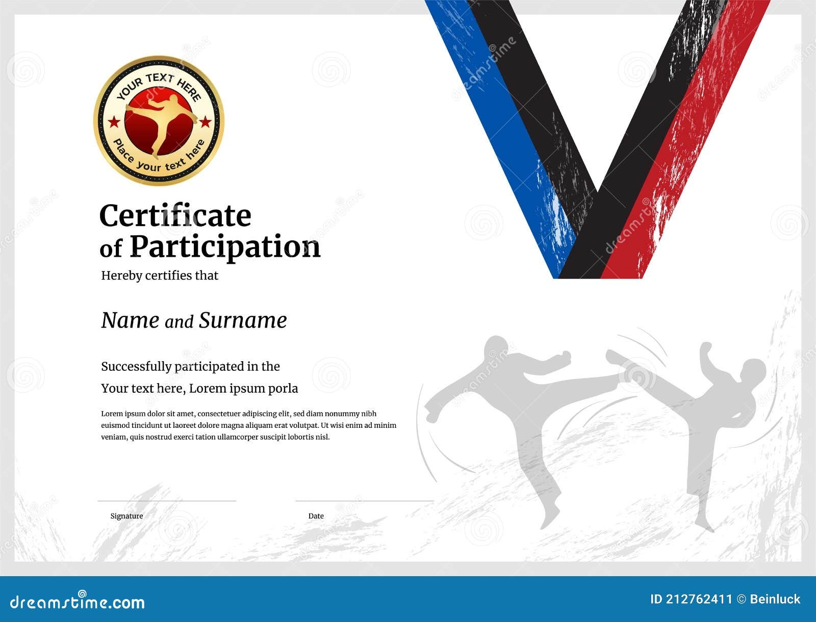 Certificate Taekwondo Stock Illustrations 49 Certificate 