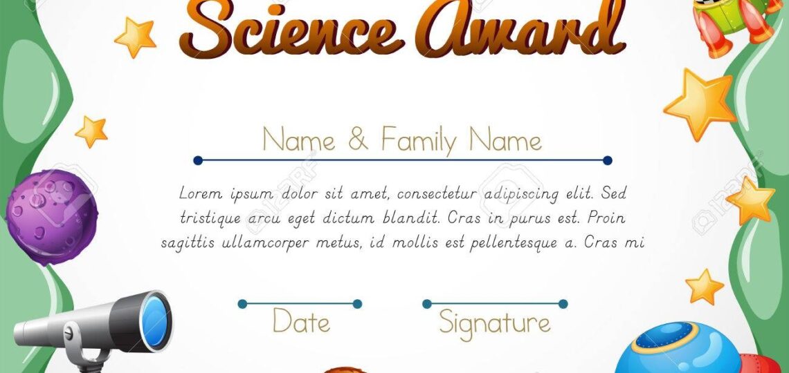 Certification Template For Science Award Illustration Royalty Free