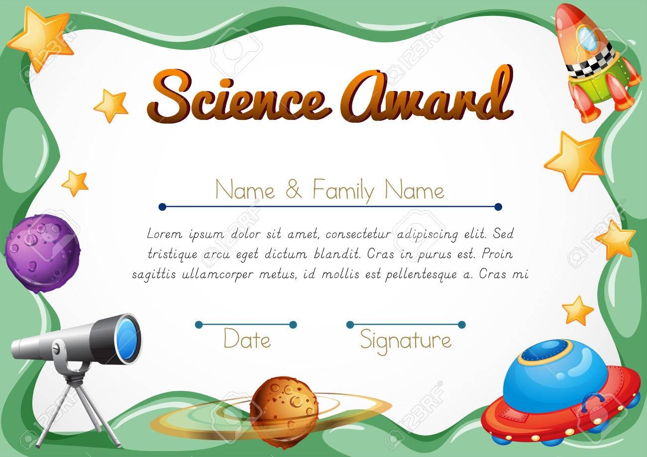 Certification Template For Science Award Illustration Royalty Free 