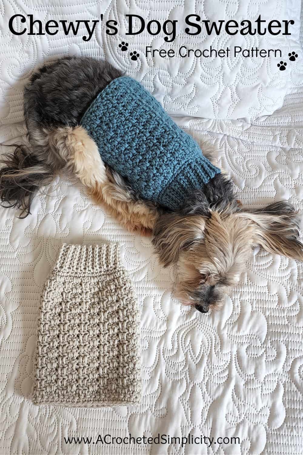 Chewy s Crochet Dog Sweater Free Crochet Pattern For Pets A Crocheted Simplicity Chewy s Crochet Dog Sweater Free Crochet Pattern For Pets A Crocheted Simplicity