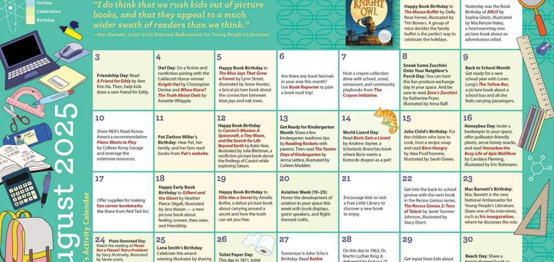 Children s Activity Calendar August 2025