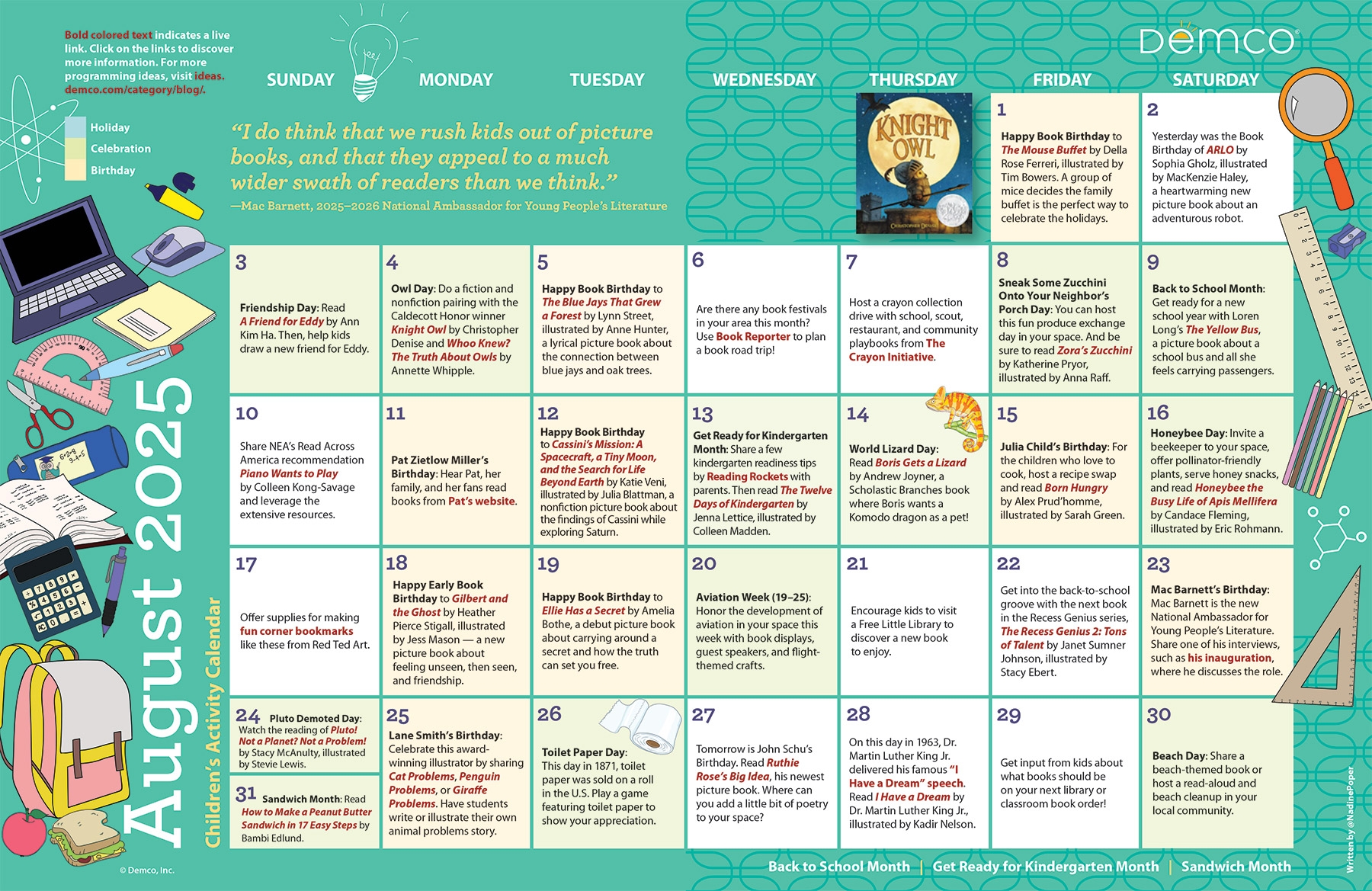 Children s Activity Calendar August 2025 Children s Activity Calendar August 2025