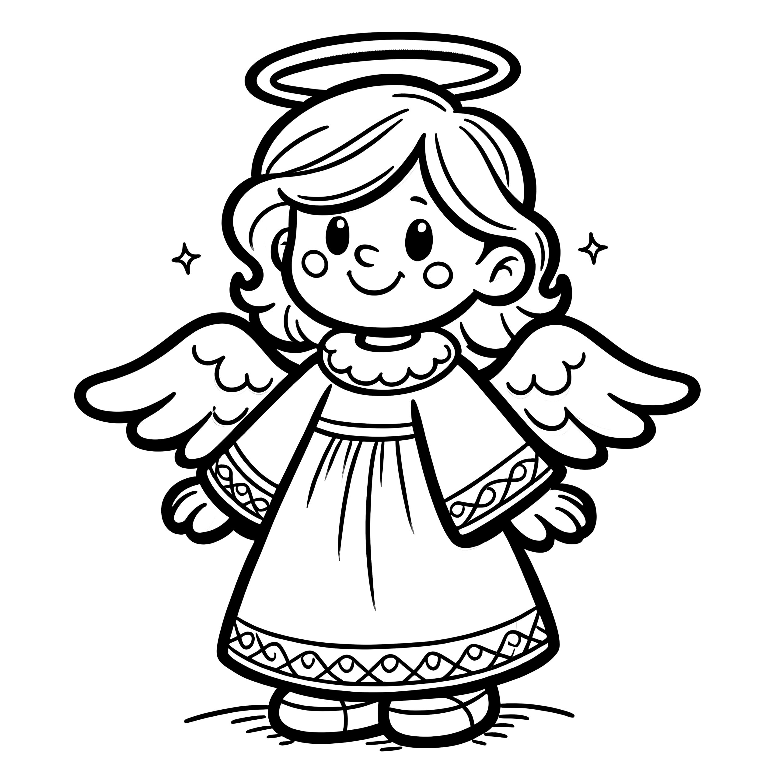 Christmas Angel Free Coloring Page Christmas Angel Free Coloring Page