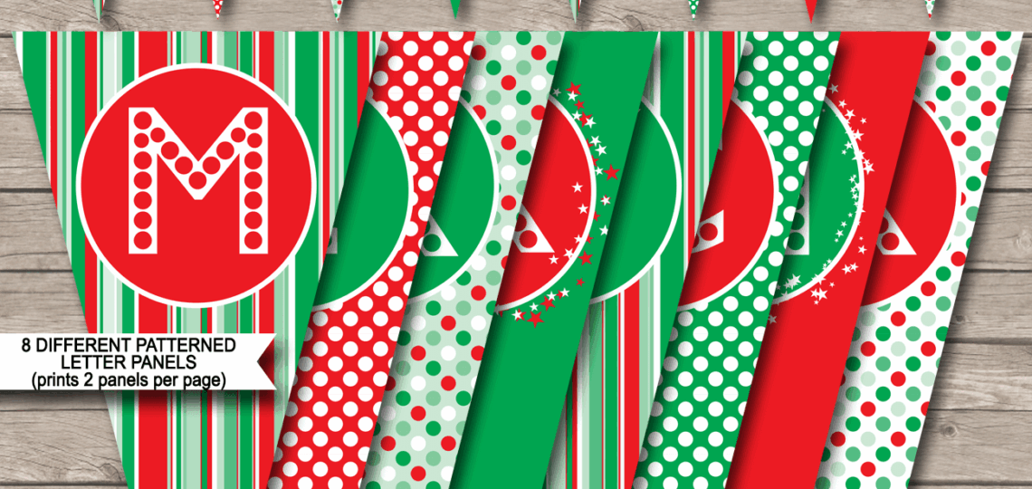Christmas Banner Template Red U0026 Green