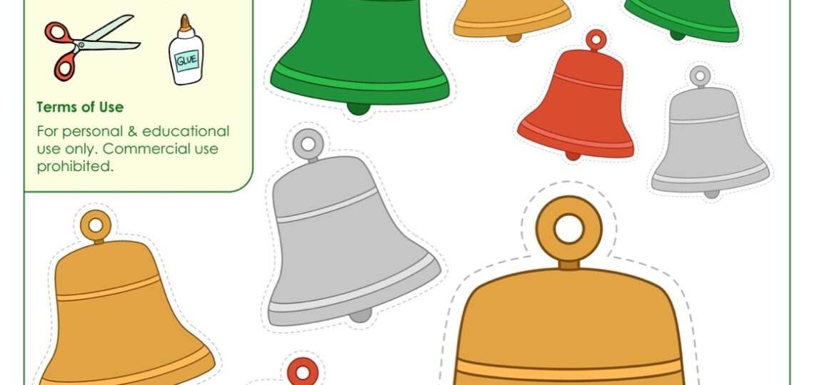 Christmas Bell Shapes Tim s Printables