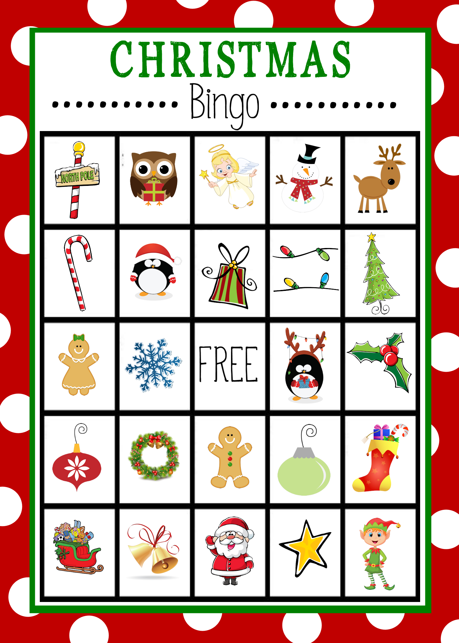Free Printable Christmas Bingo Free Printable Christmas Bingo