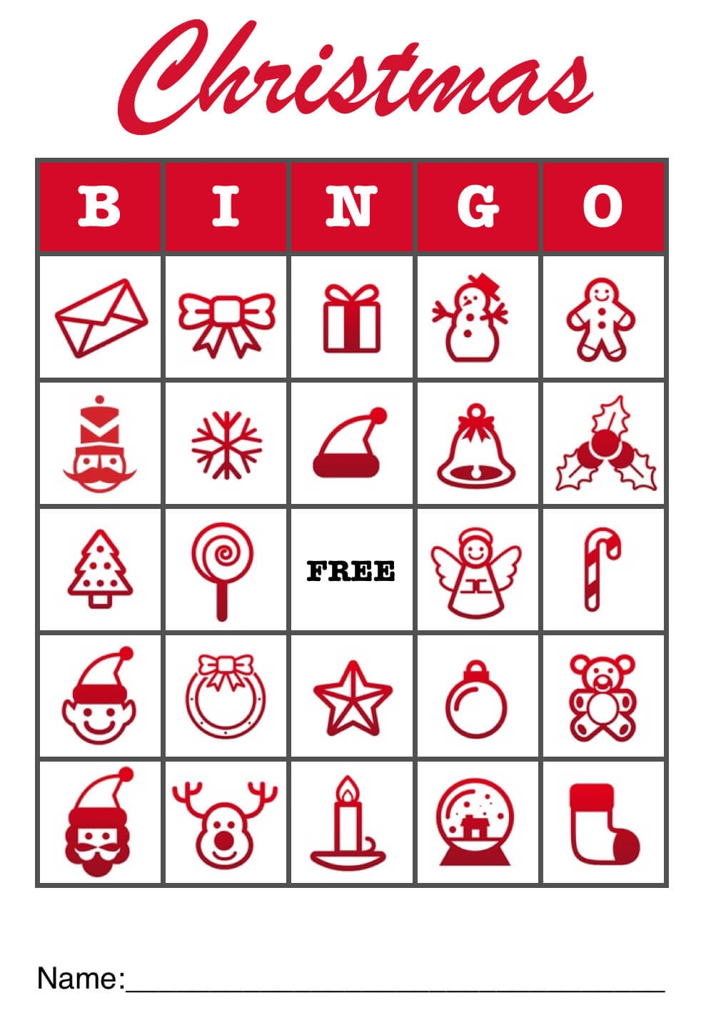 Free Printable Blank Christmas Bingo Cards
